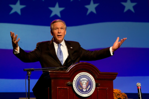 George W. Bush played by John C Morgan
